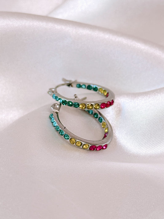 Silver Prism Dust Hoops