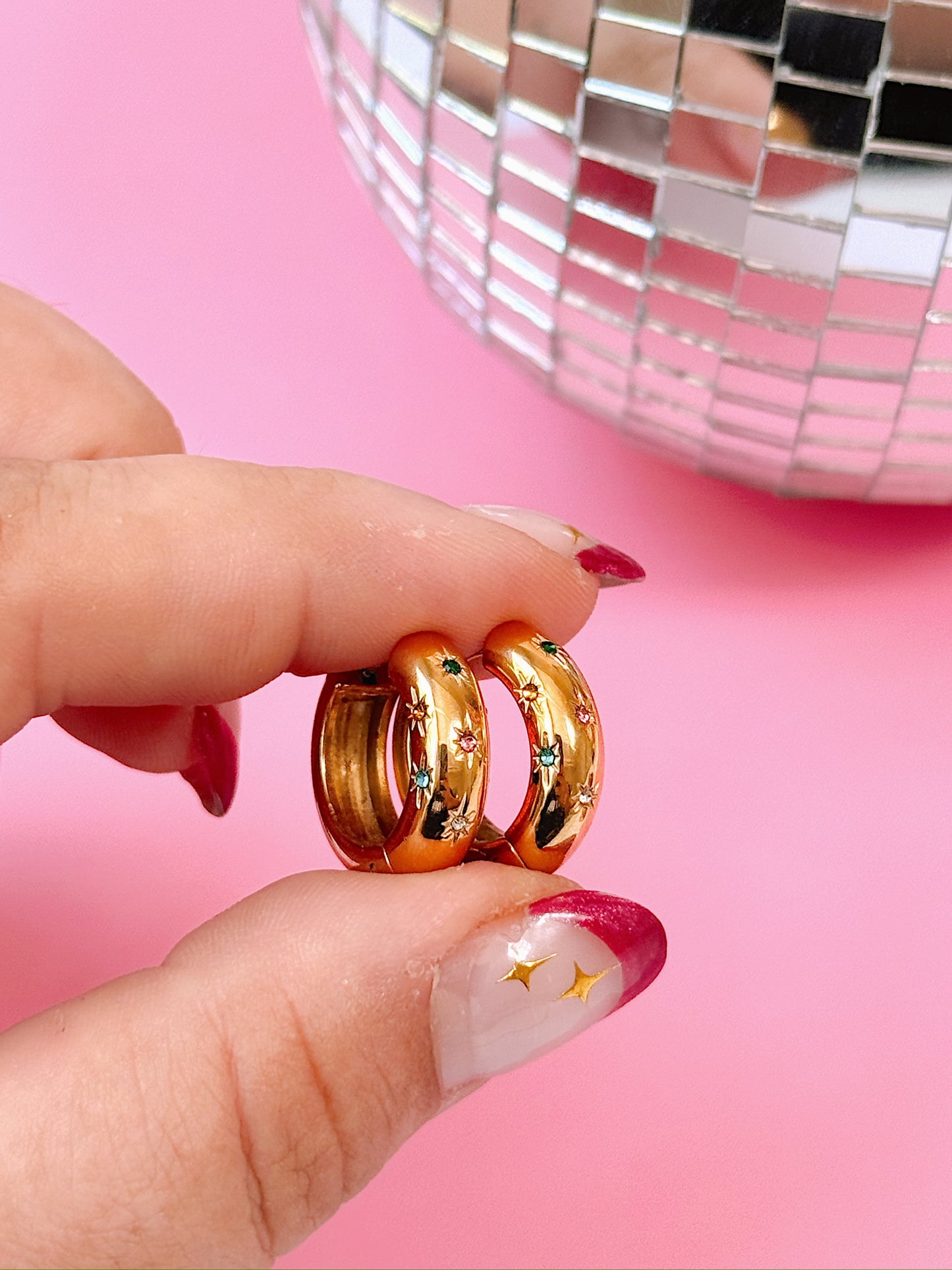 Gemstoned Hoops