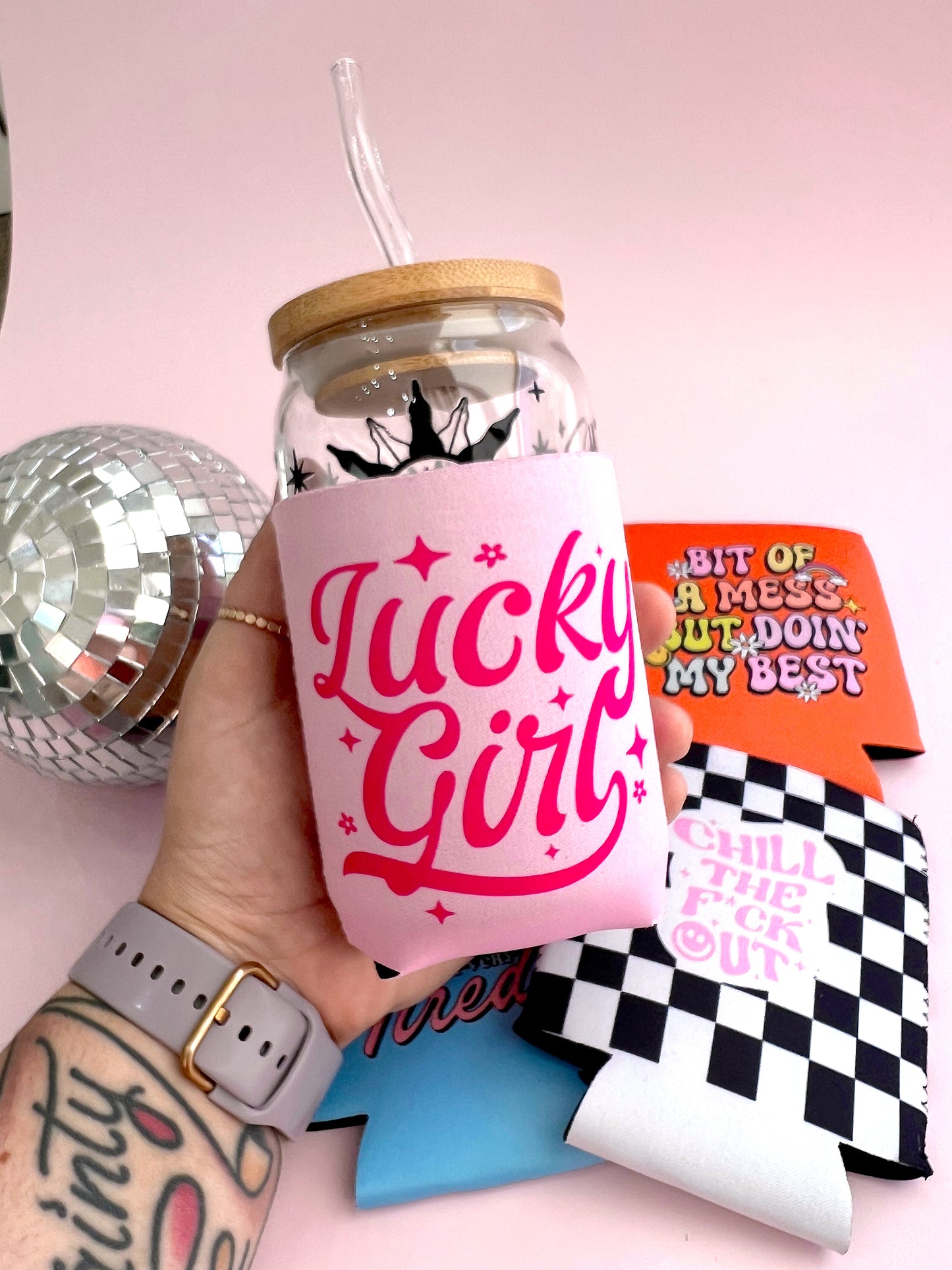 Lucky Girl Can Koozie