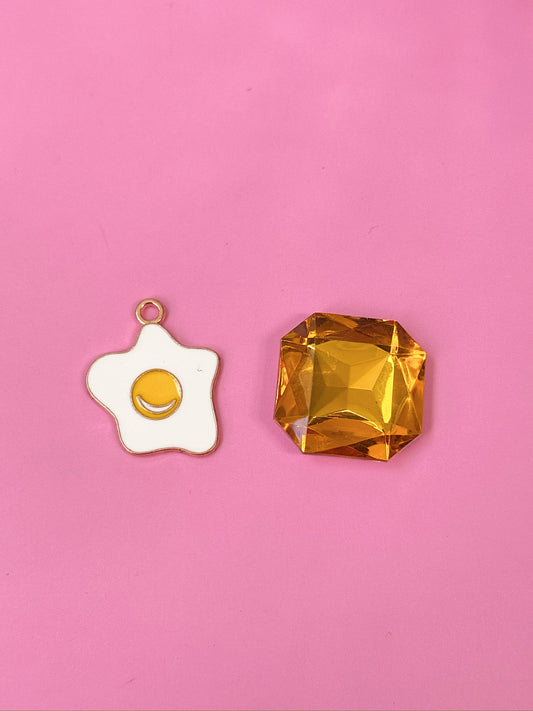 Large Fried Egg Gold Charm