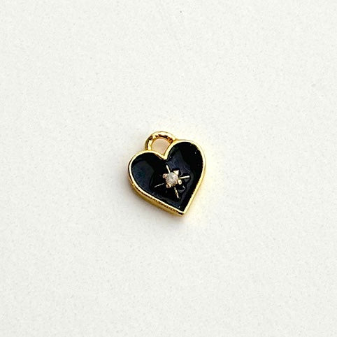 Black Heart Eros Gold Charm