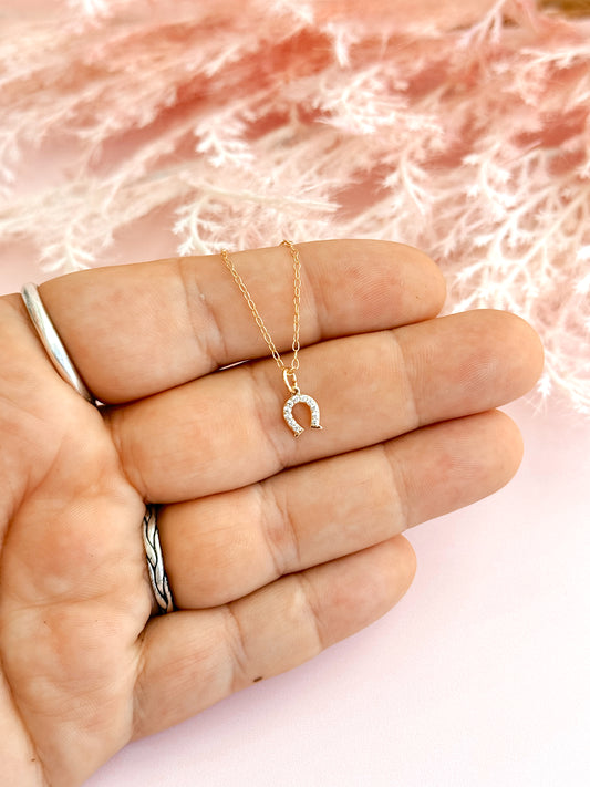 Tiny Horseshoe Gold-Plated Pendant Necklace