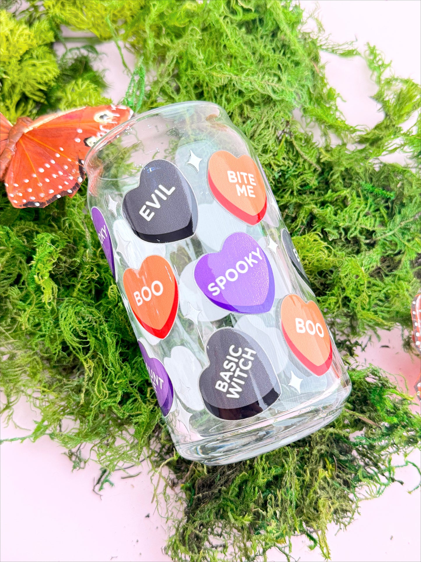 Emo Candy Heart Glass Cup