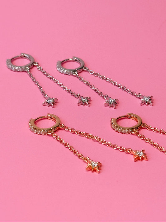 Double Nova Huggie Dangles