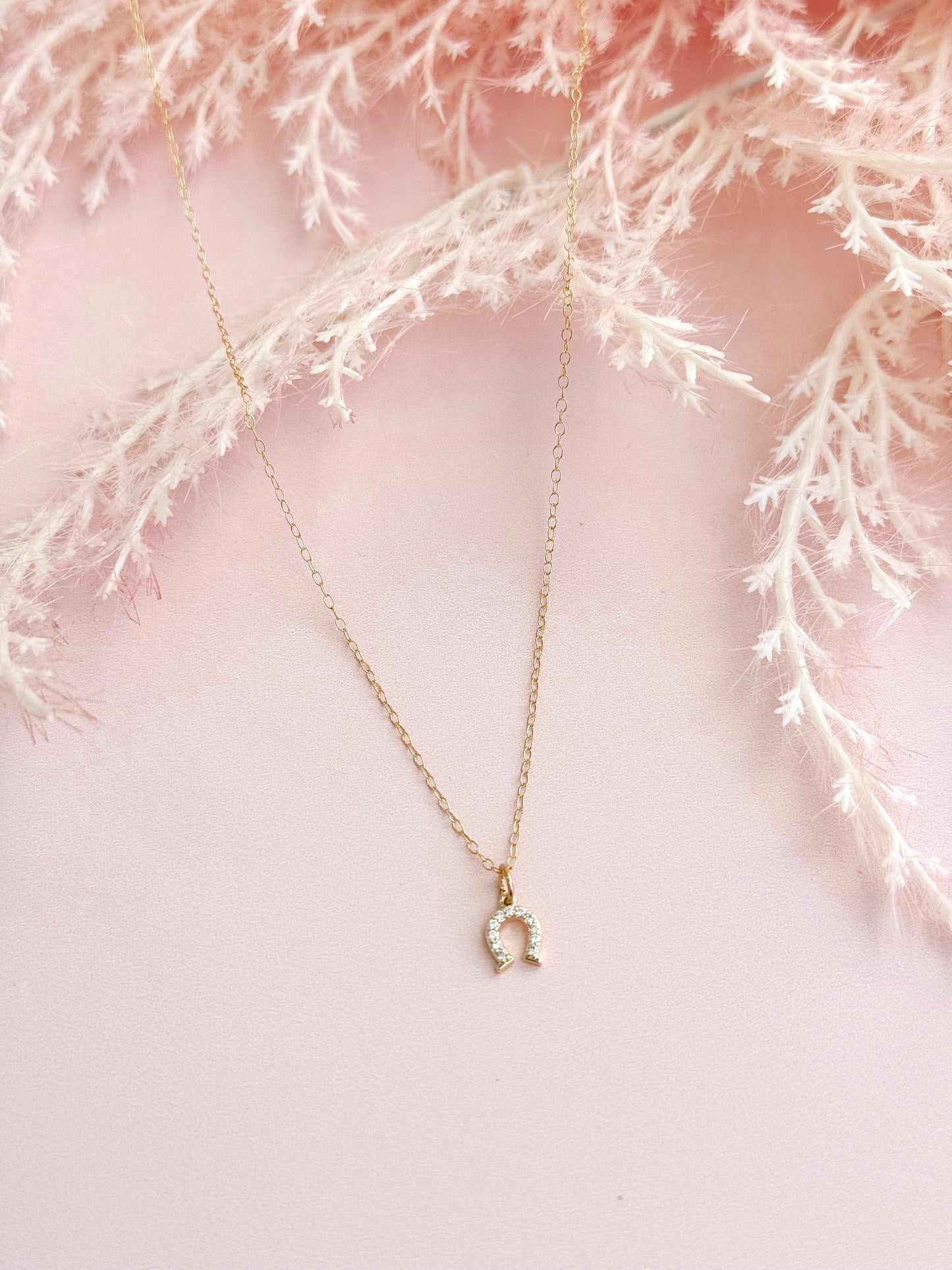 Tiny Horseshoe Gold-Plated Pendant Necklace