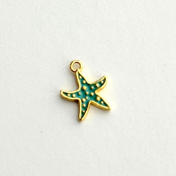 Blue Starfish Gold Charm