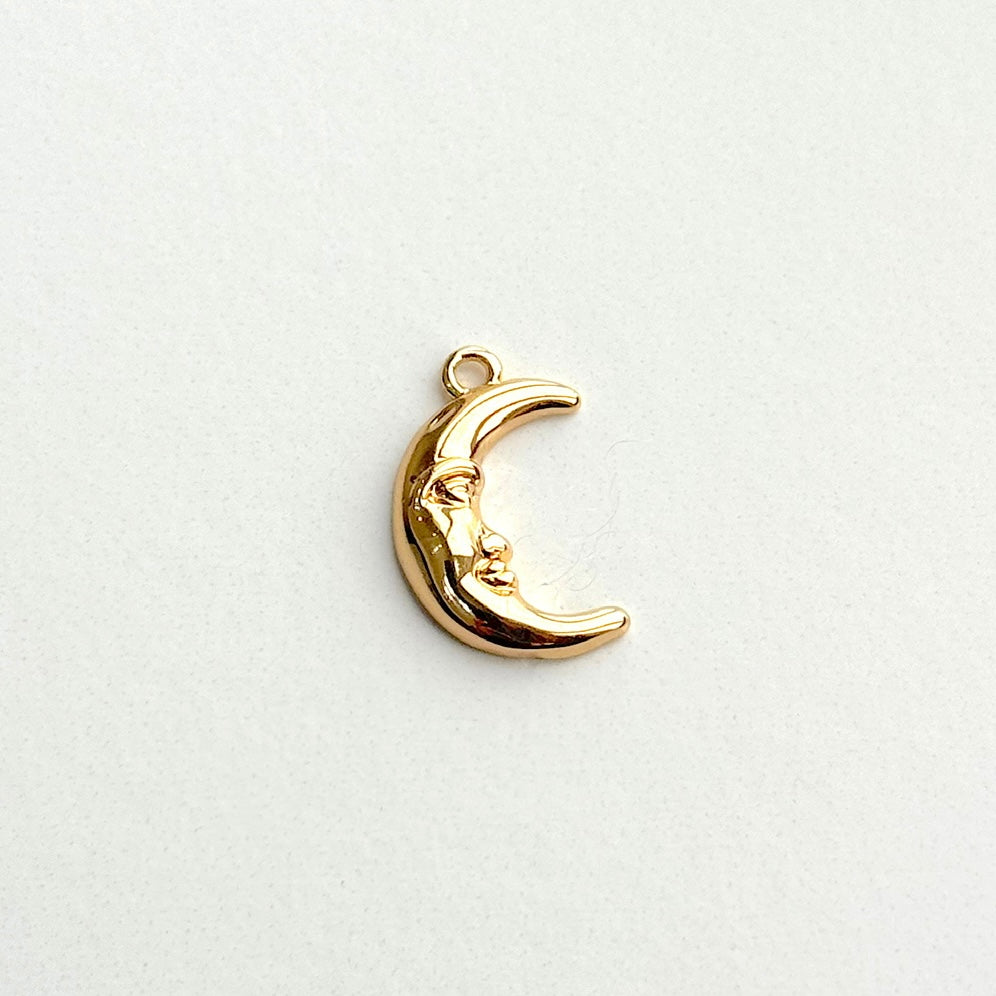 Man In The Moon Gold Charm