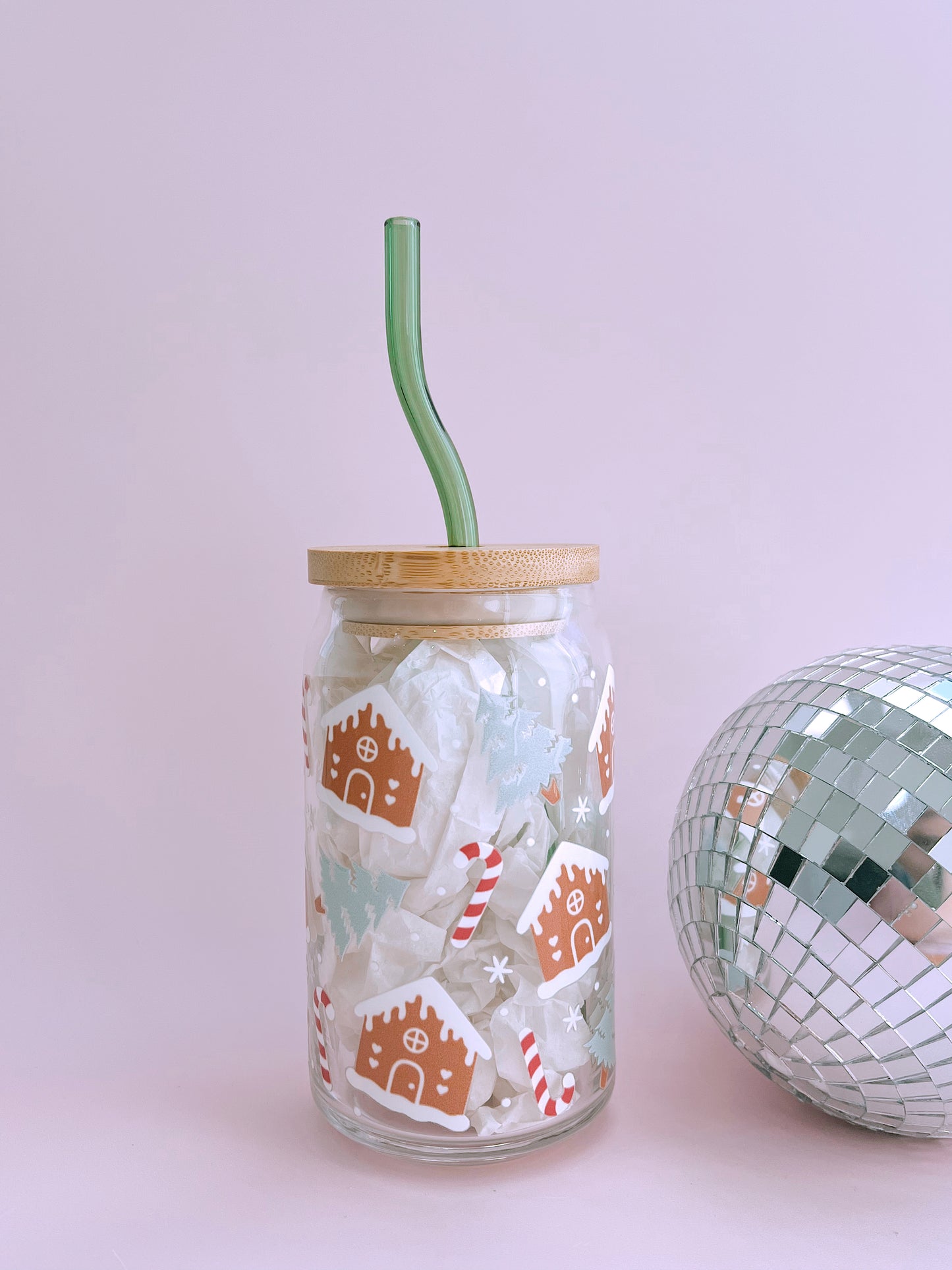 Gingerbread House Glass Cup