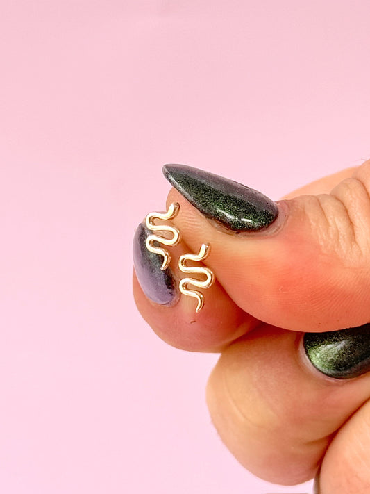 Tiny Snake Studs (Gold + Silver)