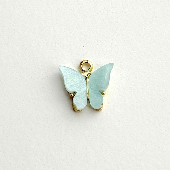 Blue Butterfly Gold Charm