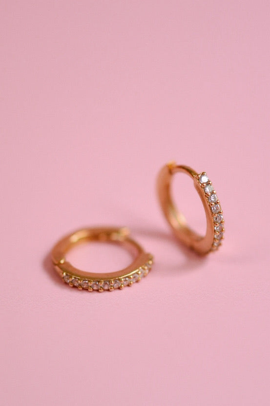 Mini Clear Jewel Huggies
