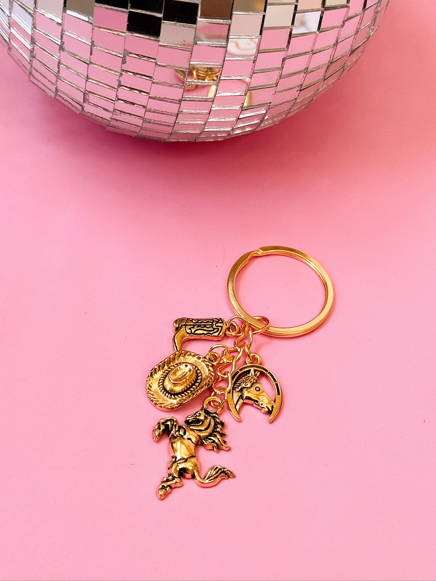 Giddy Up Gold Keychain