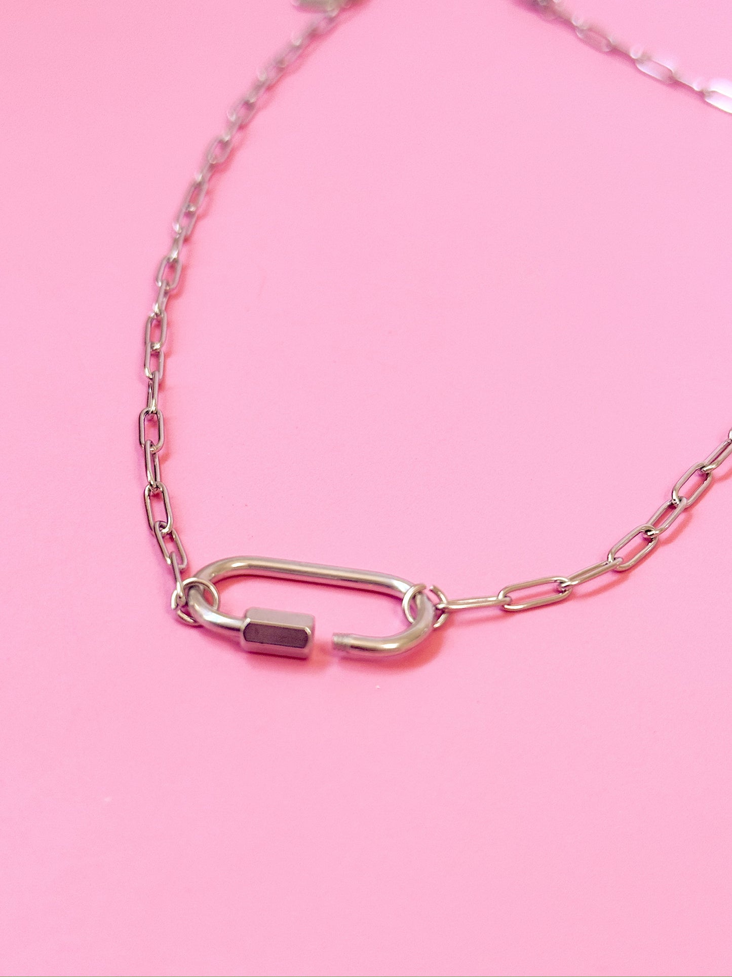 Vixen Silver Carabiner Necklace