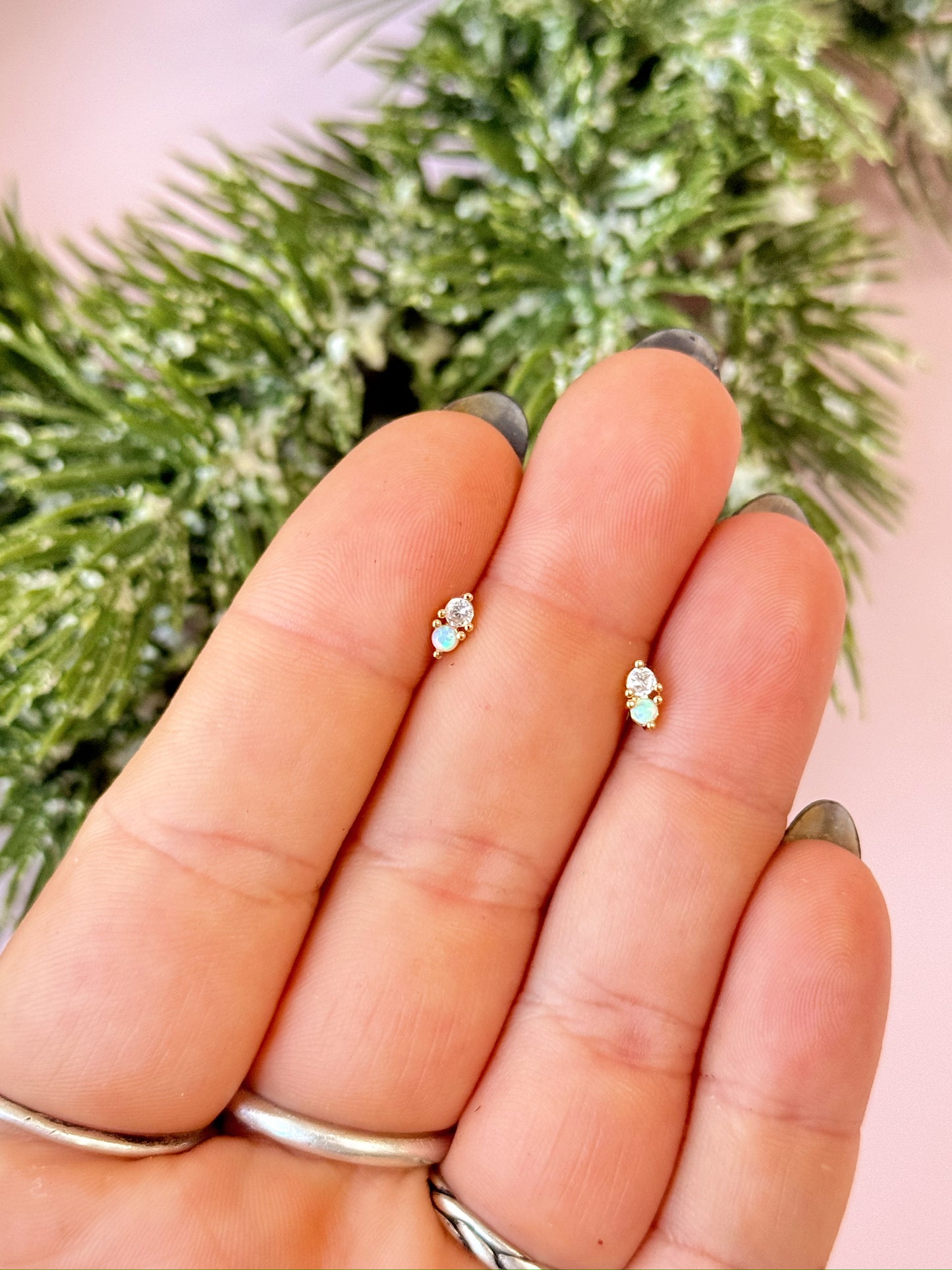 CZ Opal Studs