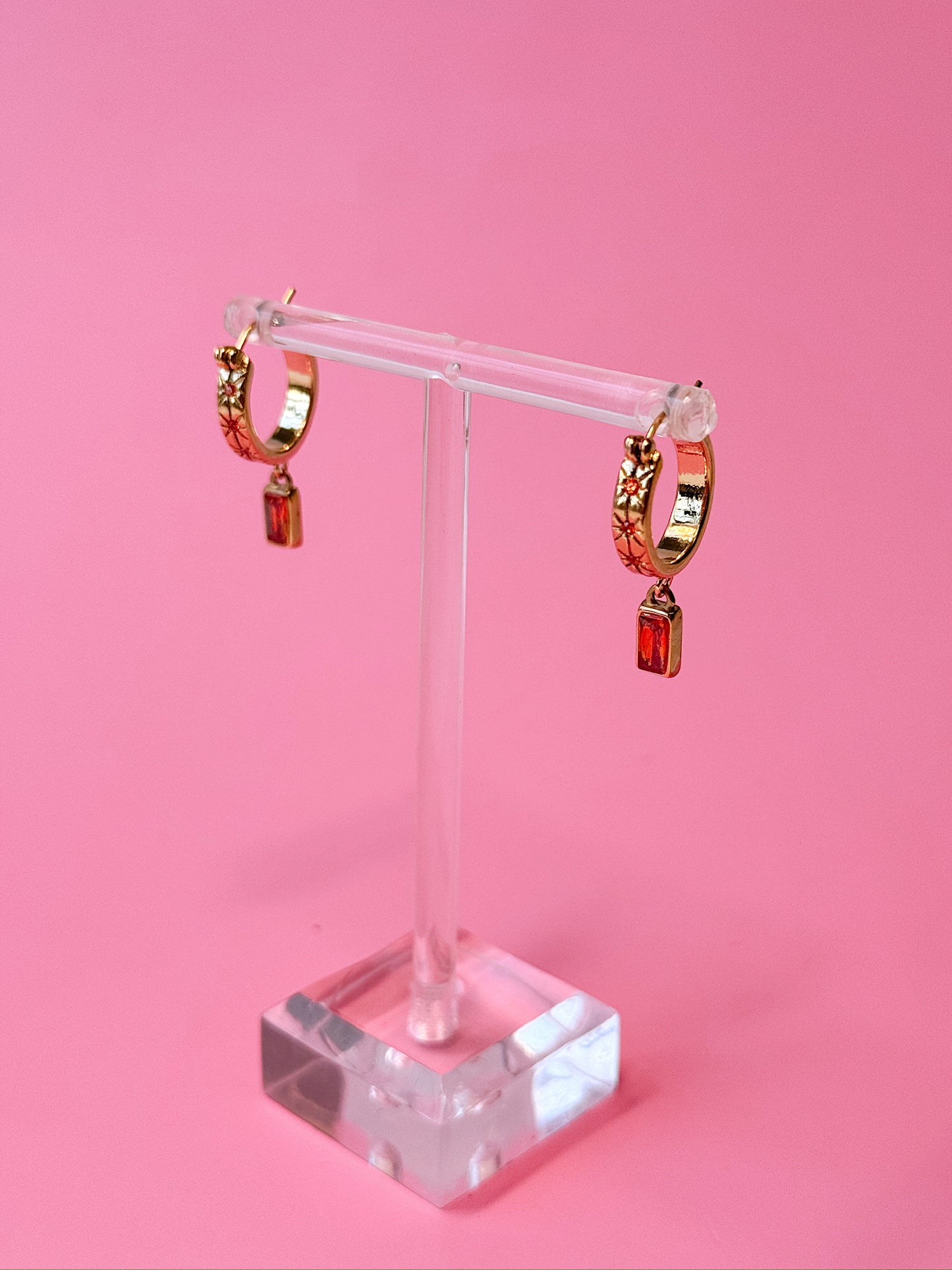 Amber Jewel Hoops