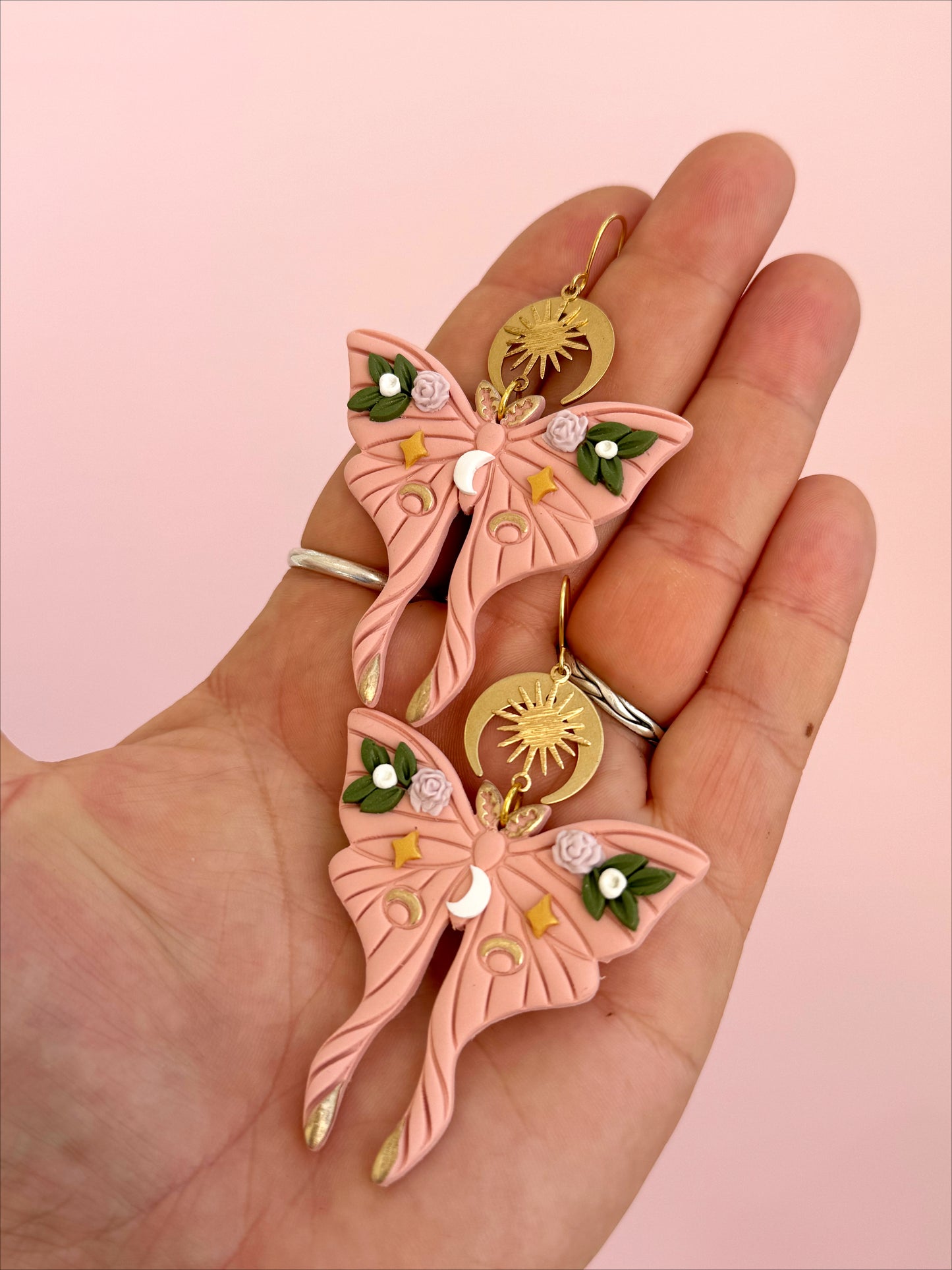 Just Peachy Moth Dangles