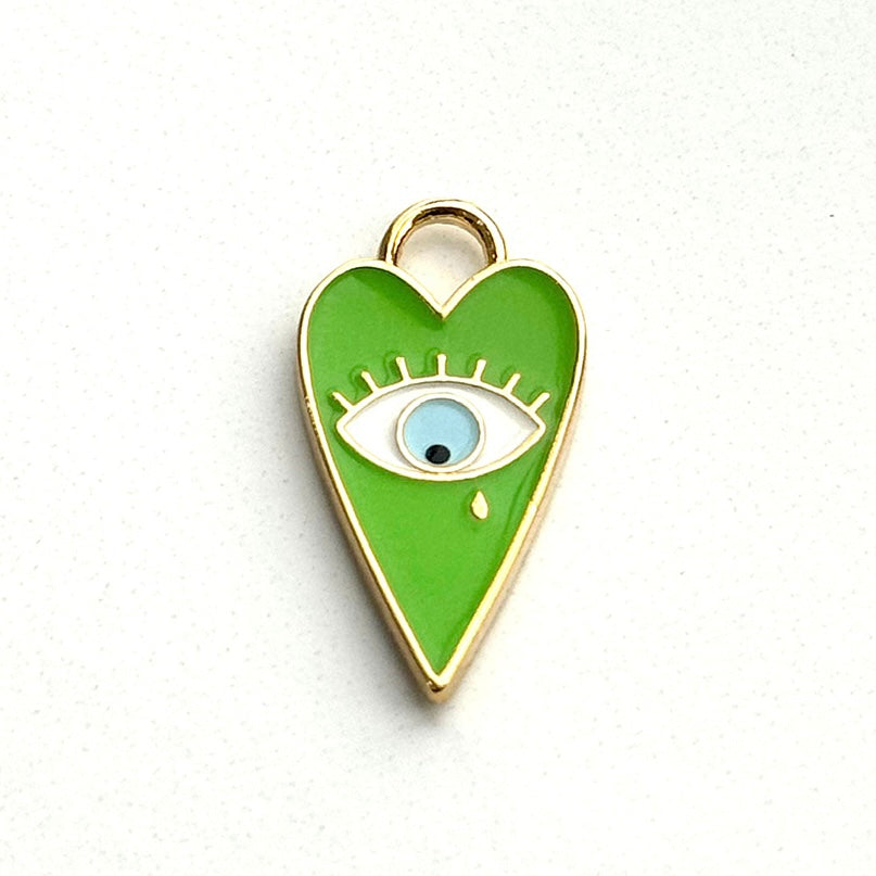 Green Planchette Gold Charm