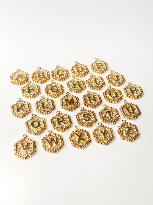 Hex Letter Gold Charm