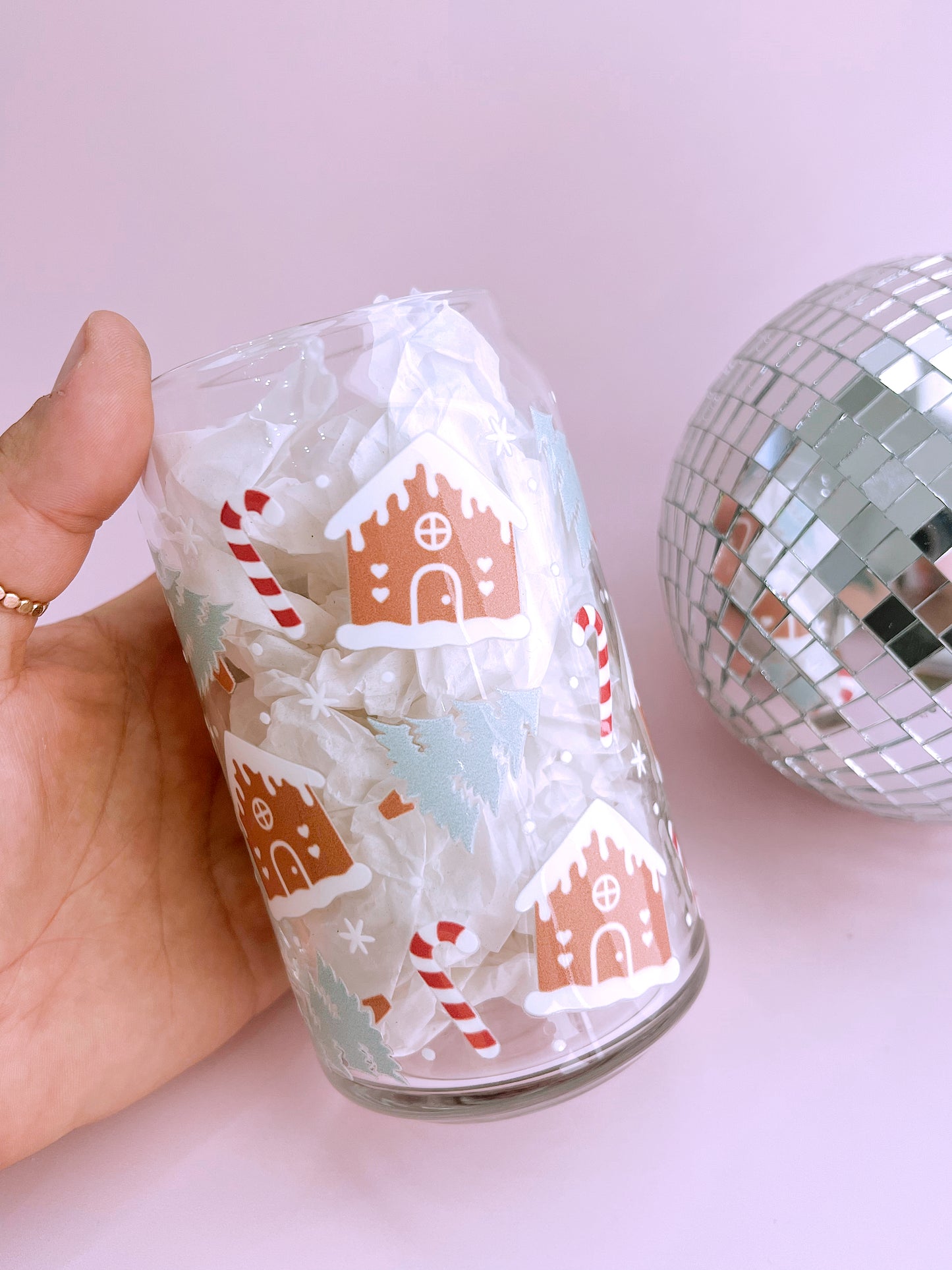 Gingerbread House Glass Cup