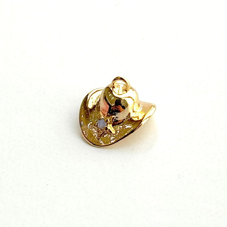 Cowboy Country Hat Gold Charm