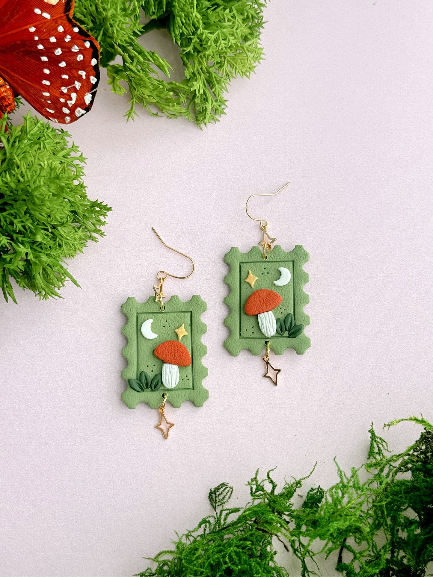Mushroom Stamp Dangles