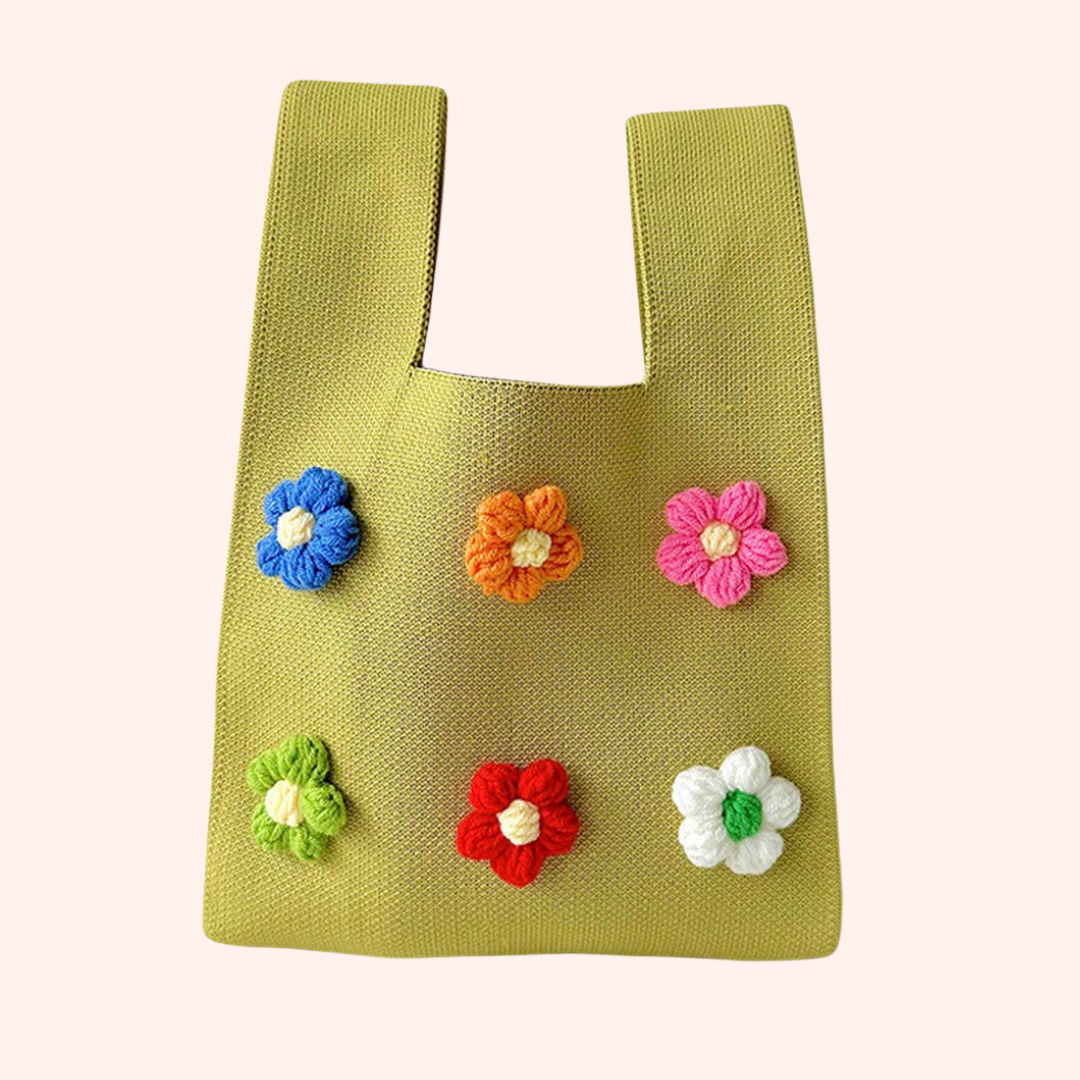 3D Flower Applique Mini Handbag