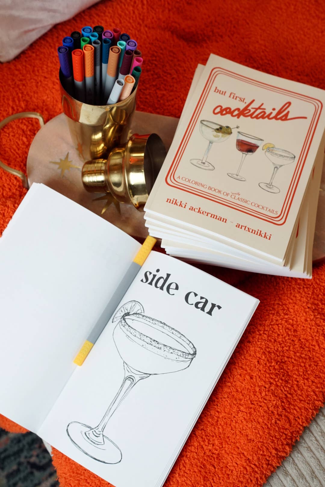 "But First, Cocktails" Coloring Book