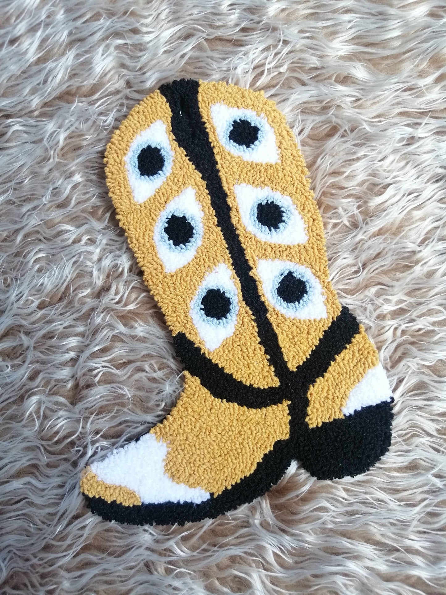 Cowboy Boot Punch Needle Wall Hanging