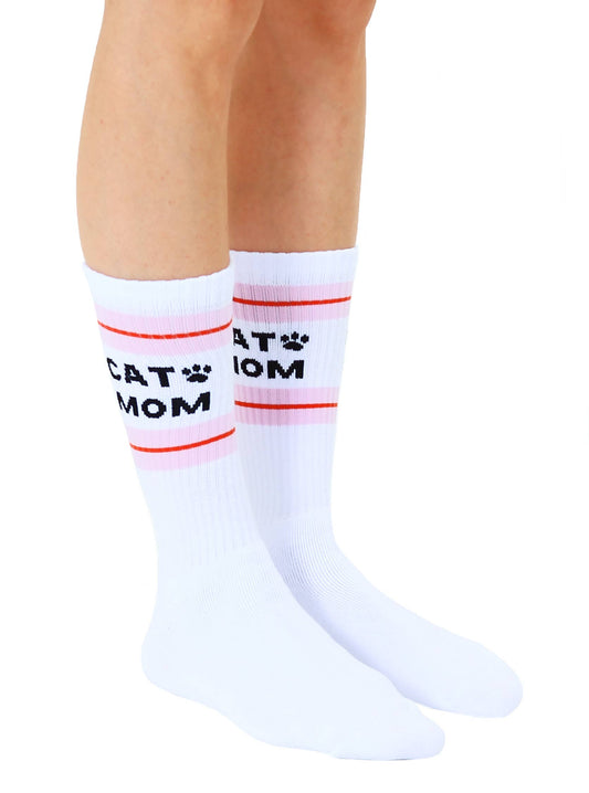 "Cat Mom" Classic Crew Socks