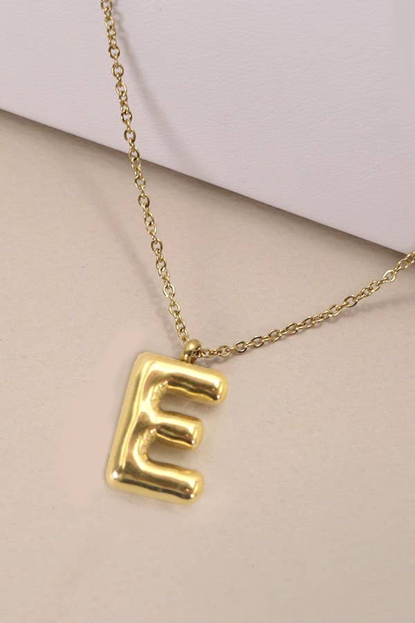 Gold Bubble Initial Necklace