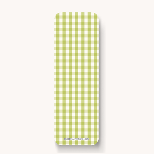 Green Gingham Bookmark