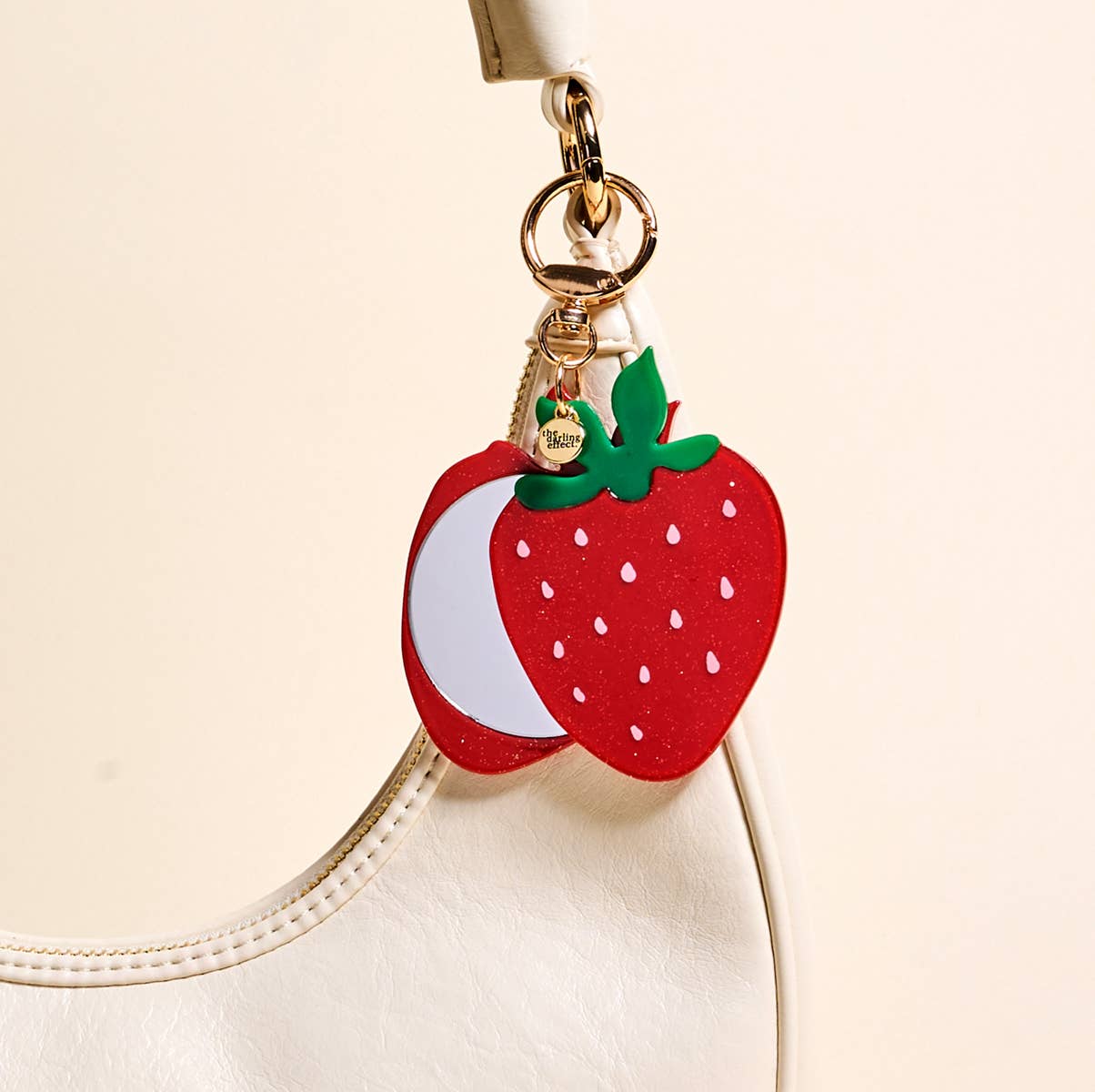 Strawberry Mirror Bag Charm