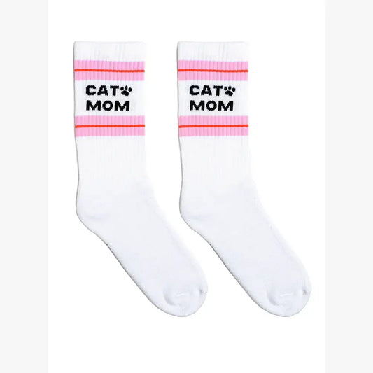 "Cat Mom" Classic Crew Socks