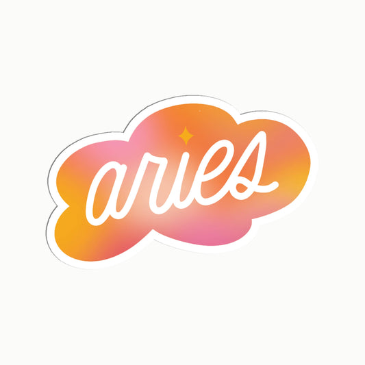 Aries Gradient Clear Die Cut Sticker