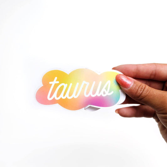 Taurus Gradient Clear Die Cut Sticker