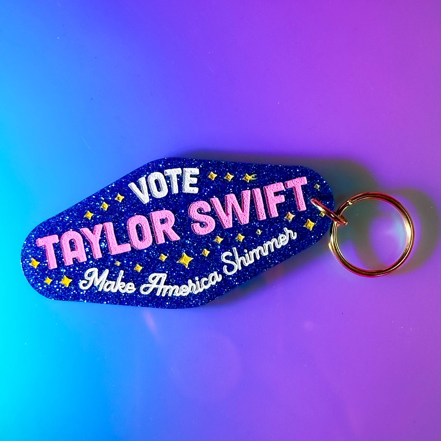 Make America Shimmer Glitter Keychain