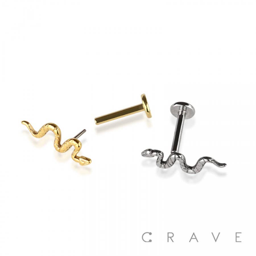 Tiny Snake Flat-Back Stud