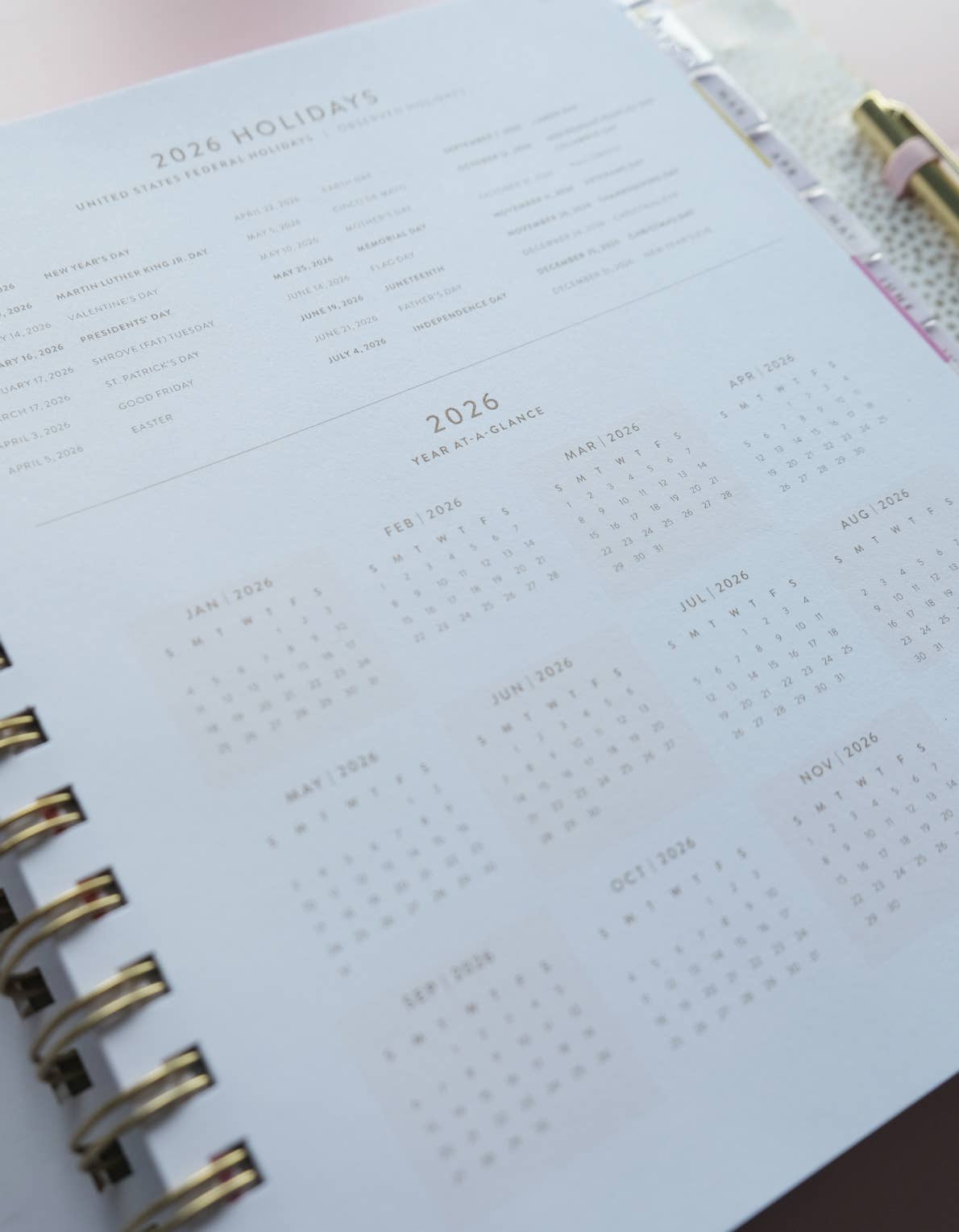 2026 Floral Checks Hardcover Planner