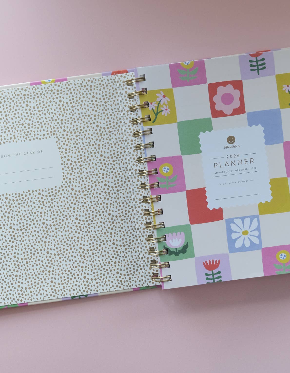 2026 Floral Checks Hardcover Planner