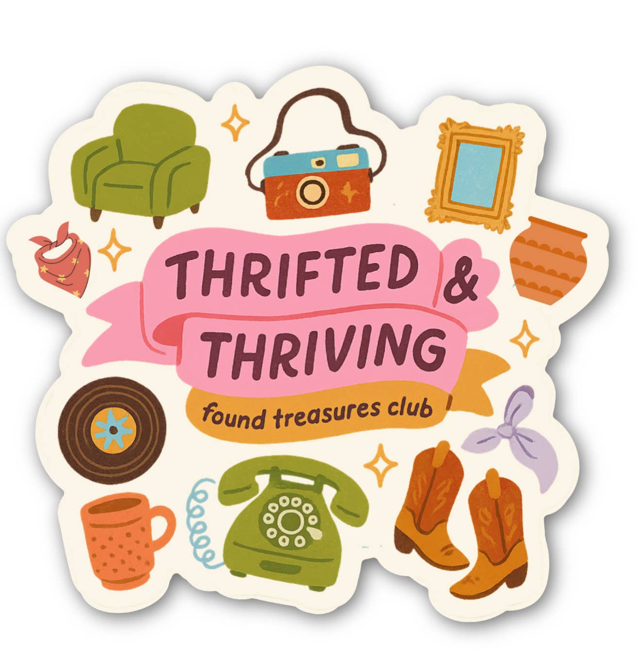 Thrifted & Thriving Sticker