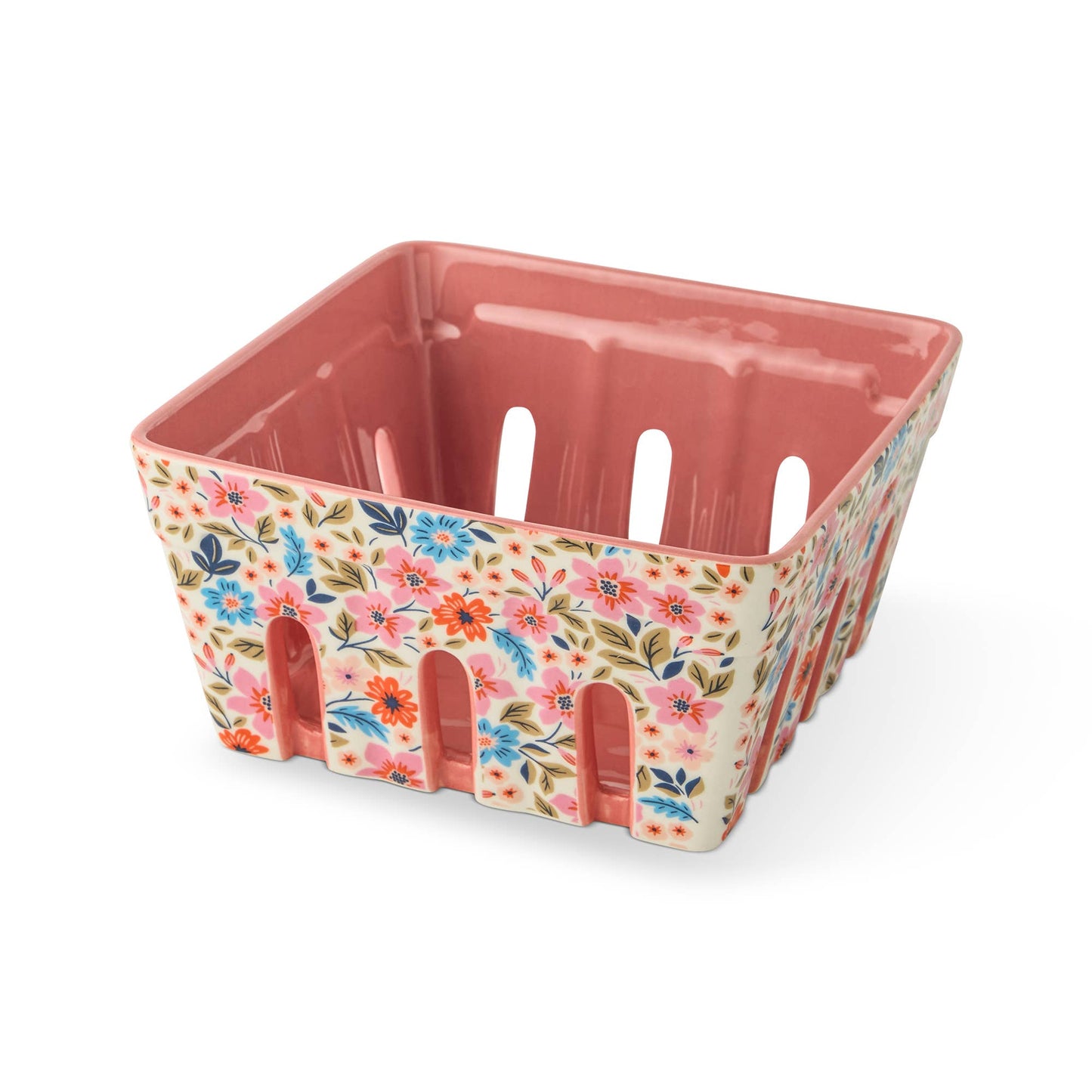 Pink Wildflower Berry Basket