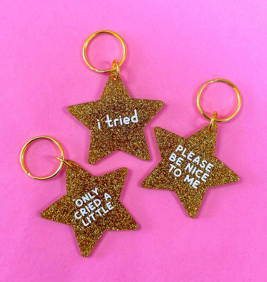 Gold Star Keychain