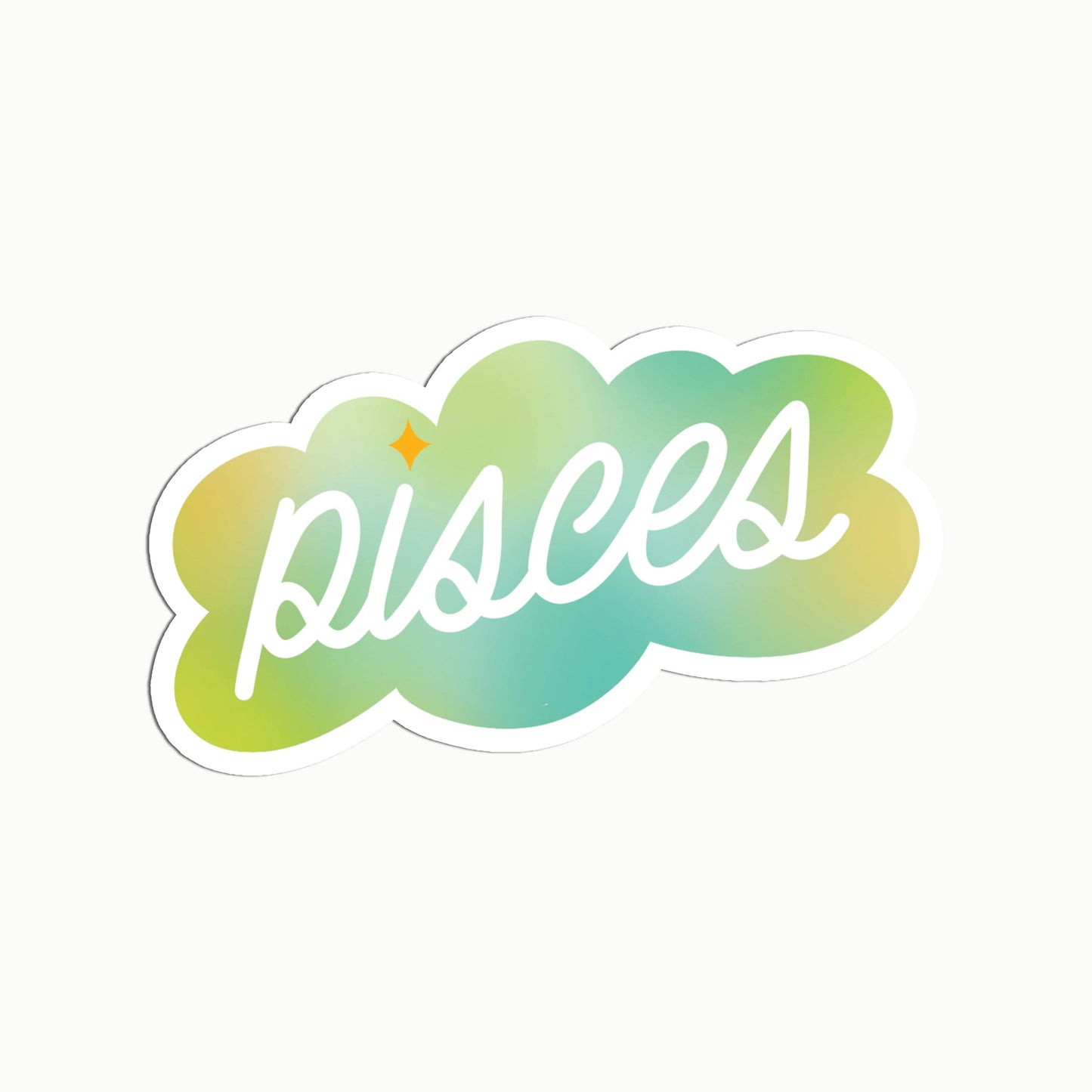 Pisces Gradient Clear Die Cut Sticker