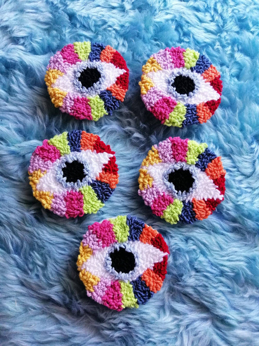 Evil Eye Punch Needle Car Coaster