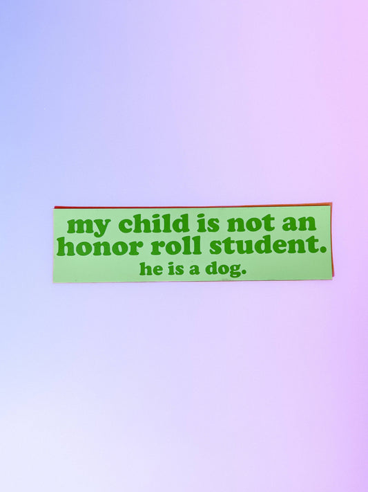 Honor Roll Dog Car Magnet - Green/Boy