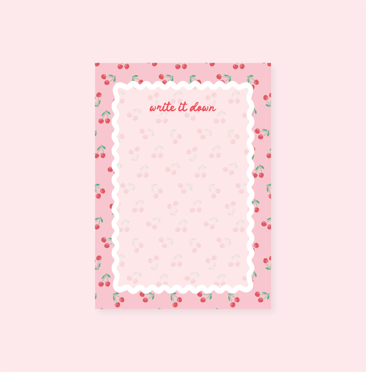 Pink Cherry Write it Down Notepad