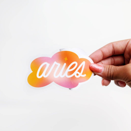Aries Gradient Clear Die Cut Sticker