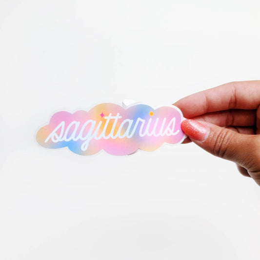 Sagittarius Gradient Clear Die Cut Sticker