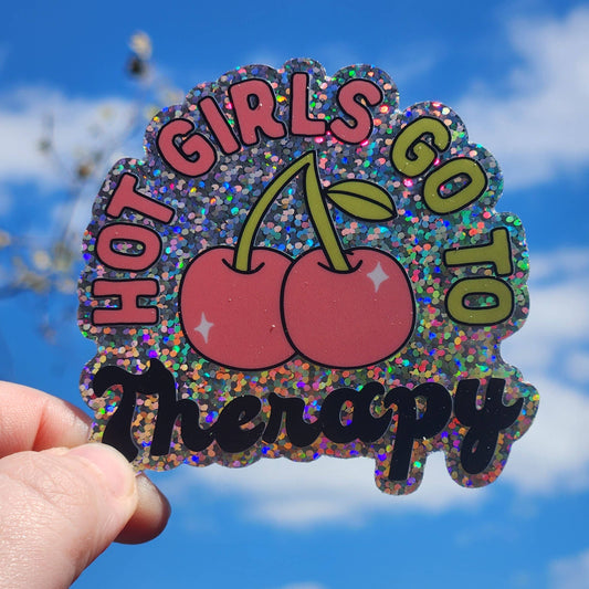 Hot Girls Go to Therapy Sticker