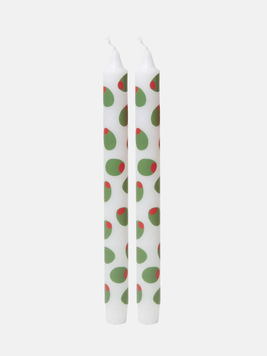 Olive - Set of 2 Taper Candles